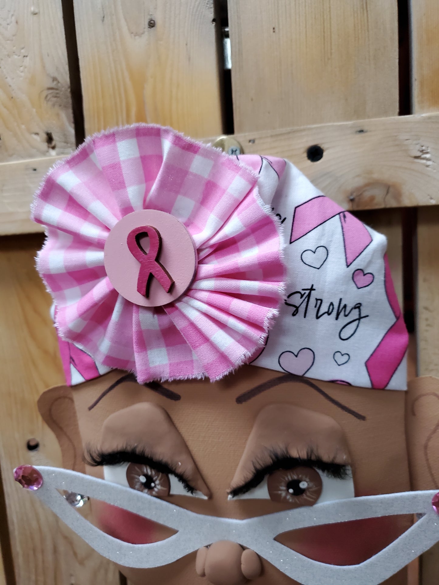 African American Cancer Awareness Wreath / Swag Attachment (honey)