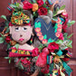 Juneteenth African American Lady (red shirt) 22" Wreath