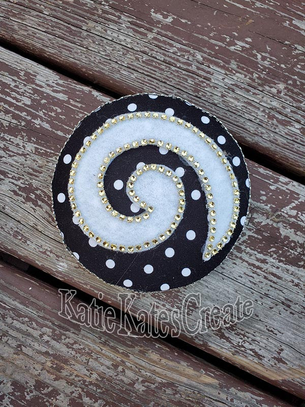 Black and White Polka Dot 5" Lollipop Wreath Accents / Ornaments