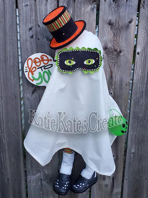 Boy Ghost Trick or Treater Wreath / Swag Attachment