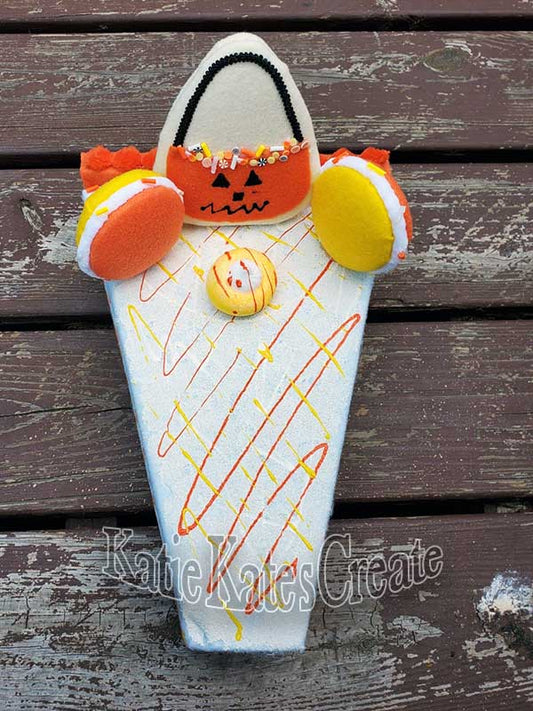 Candy Corn Slice of Pie Halloween Wreath / Swag Attachment