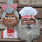 Master Chef Santa & Granny C. Christmas Wreath / Swag Attachment Set (Nutmeg)