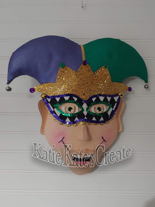 Mardi Gras Jester Wreath Attachment / Swag Attachment (Caucasian)