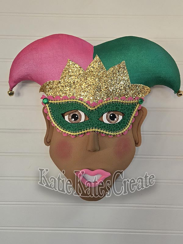 Mardi Gras Jester Wreath Attachment / Swag Attachment (Pink & Green)