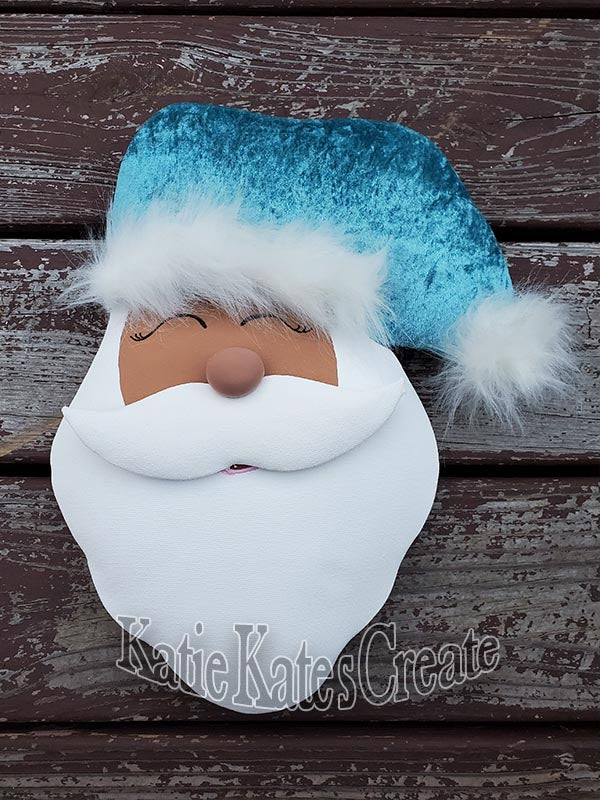 Jolly Nick African American Christmas Wreath Attachment (Teal Hat Honey)