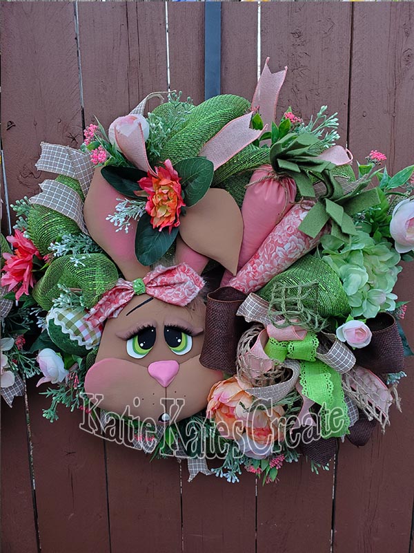 Easter Bunnies 22" Double Door Wreath Set