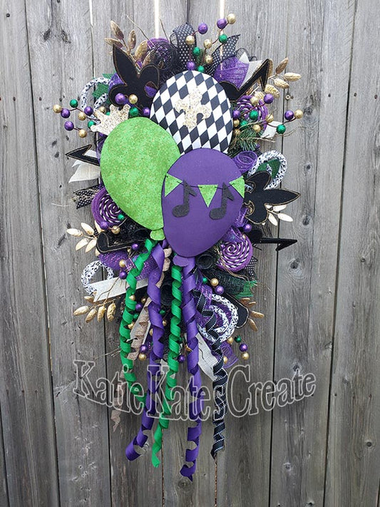 Mardi Gras Balloons Wreath / Swag Attachment