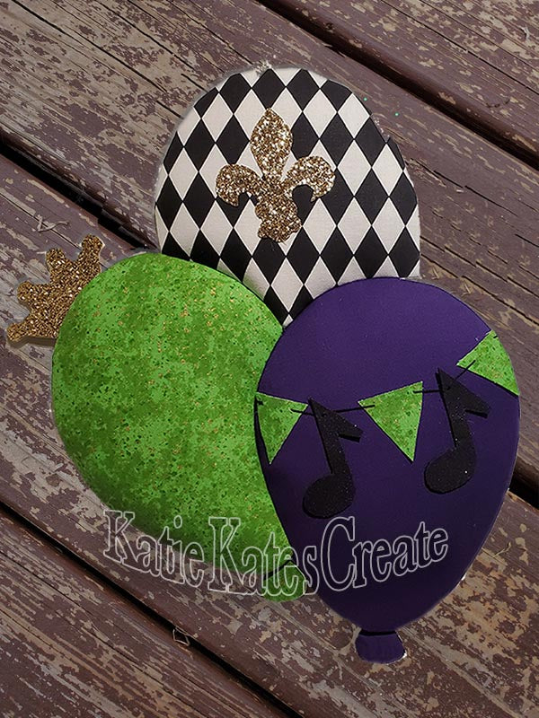 Mardi Gras Balloons Wreath / Swag Attachment