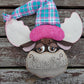 Mooseltoe Christmas Wreath / Swag Attachment with Plaid Flannel Hat