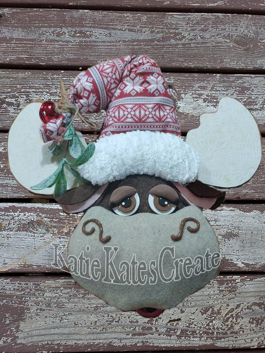 Mooseltoe Christmas Wreath / Swag Attachment with Snowflake Hat