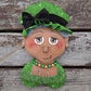 African American Mini Santa & Mrs. Clause Christmas Wreath / Swag Attachment Set (Green Swirl Attire) (Honey)