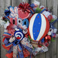 Patriotic 22" Balloon Wreath with USA Sign