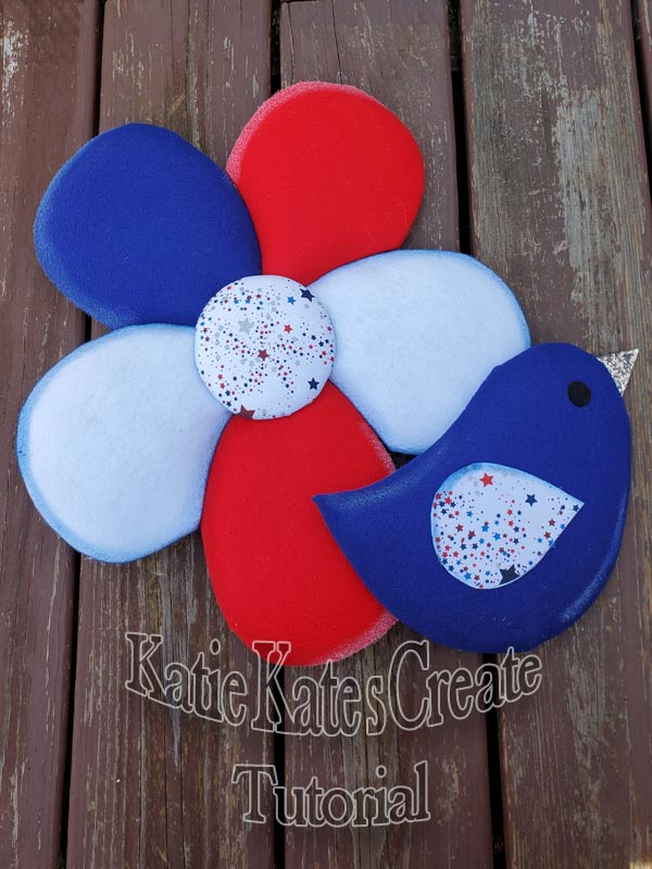 Patriotic Flower with Bird Tutorial