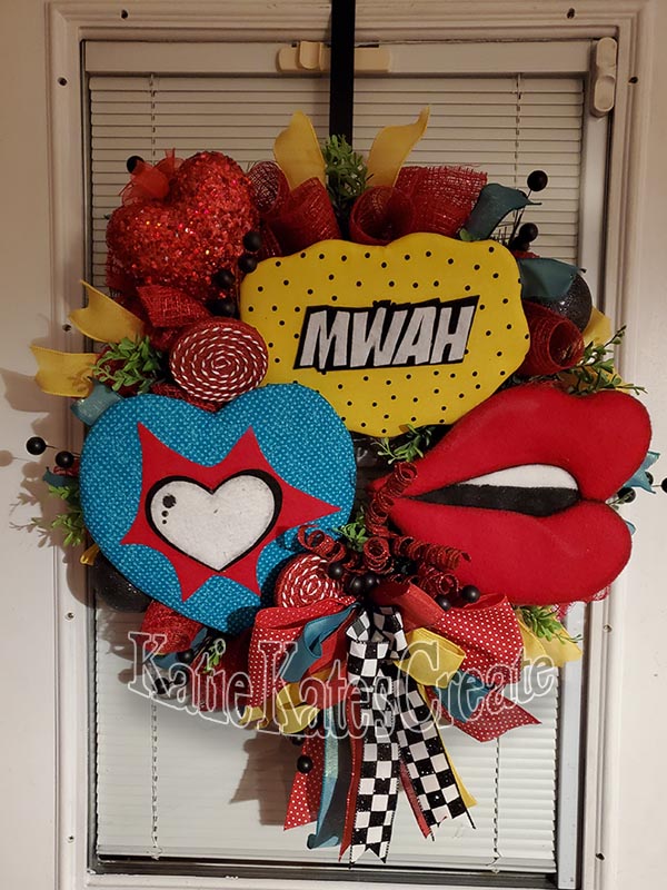 Valentine's Day Pop Art 22" Wreath