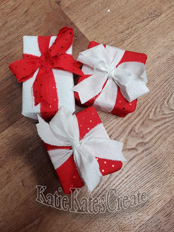 Red Presents with White Ribbon Wreath / Swag Embellishment