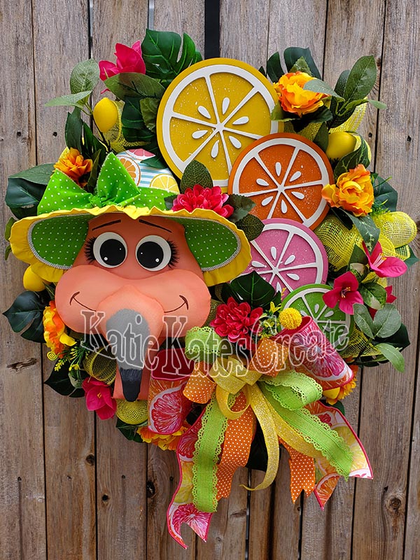 Sangria the Flamingo 22" Wreath