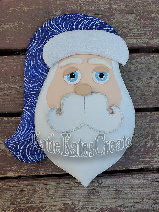 Santa Claus Blue Attire Christmas Wreath / Swag Attachment