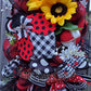 Sunflower & Ladybug Full Length Door Wreath / Swag