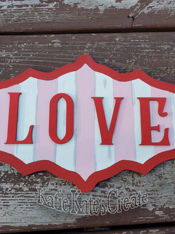 LOVE Valentine's Wooden Wreath Attachment