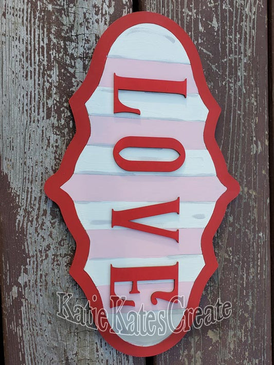 LOVE Valentine's Wooden Wreath Attachment