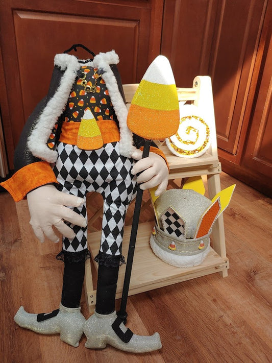 Candy Corn King Full Body Halloween Wreath Attachment Set