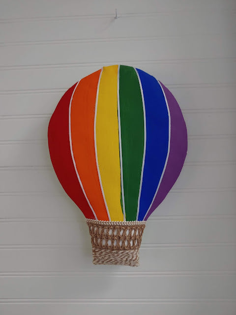 Rainbow Hot Air Balloon Wreath Attachment / Home Décor