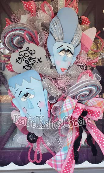 Pastel Blue Frankie's Halloween Full Length Door Wreath / Swag (USED)