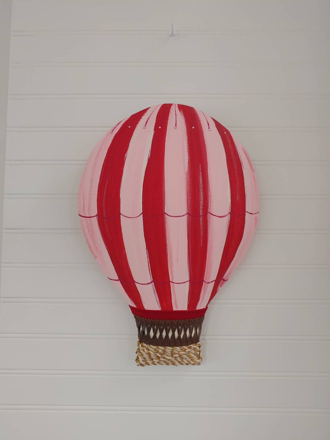 Hot Air Balloon Wreath Attachment, Wall décor, Baby Décor (Pink and Red)