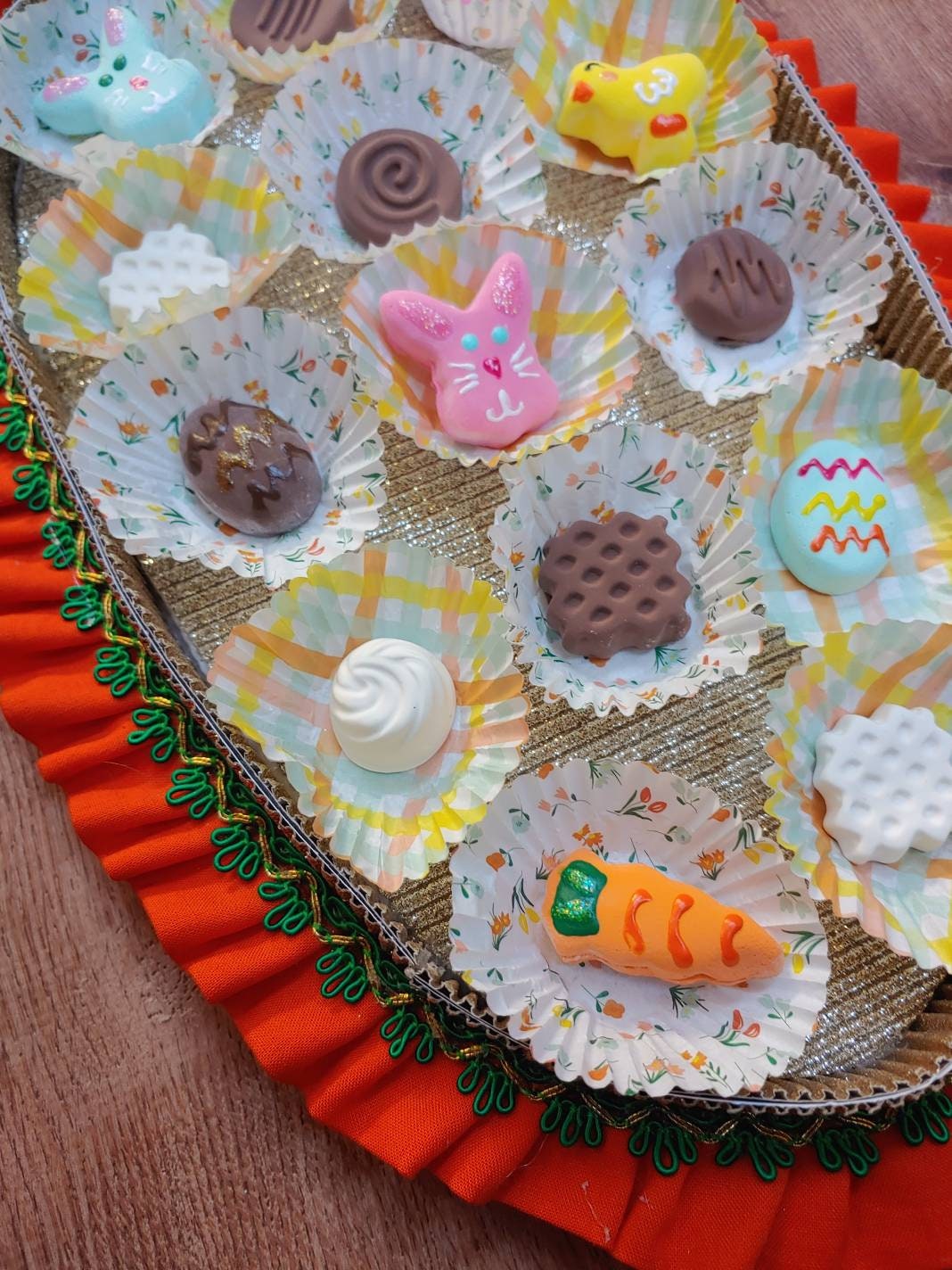 Carrot Shaped Faux Box of Easter Chocolates and Candies