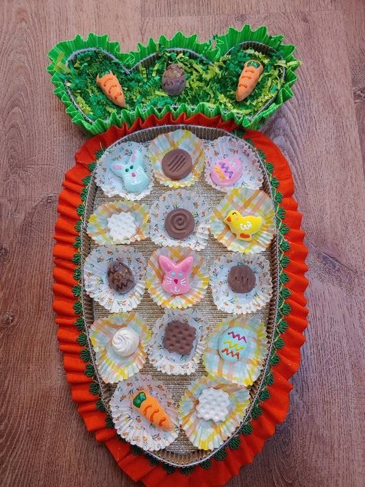 Carrot Shaped Faux Box of Easter Chocolates and Candies