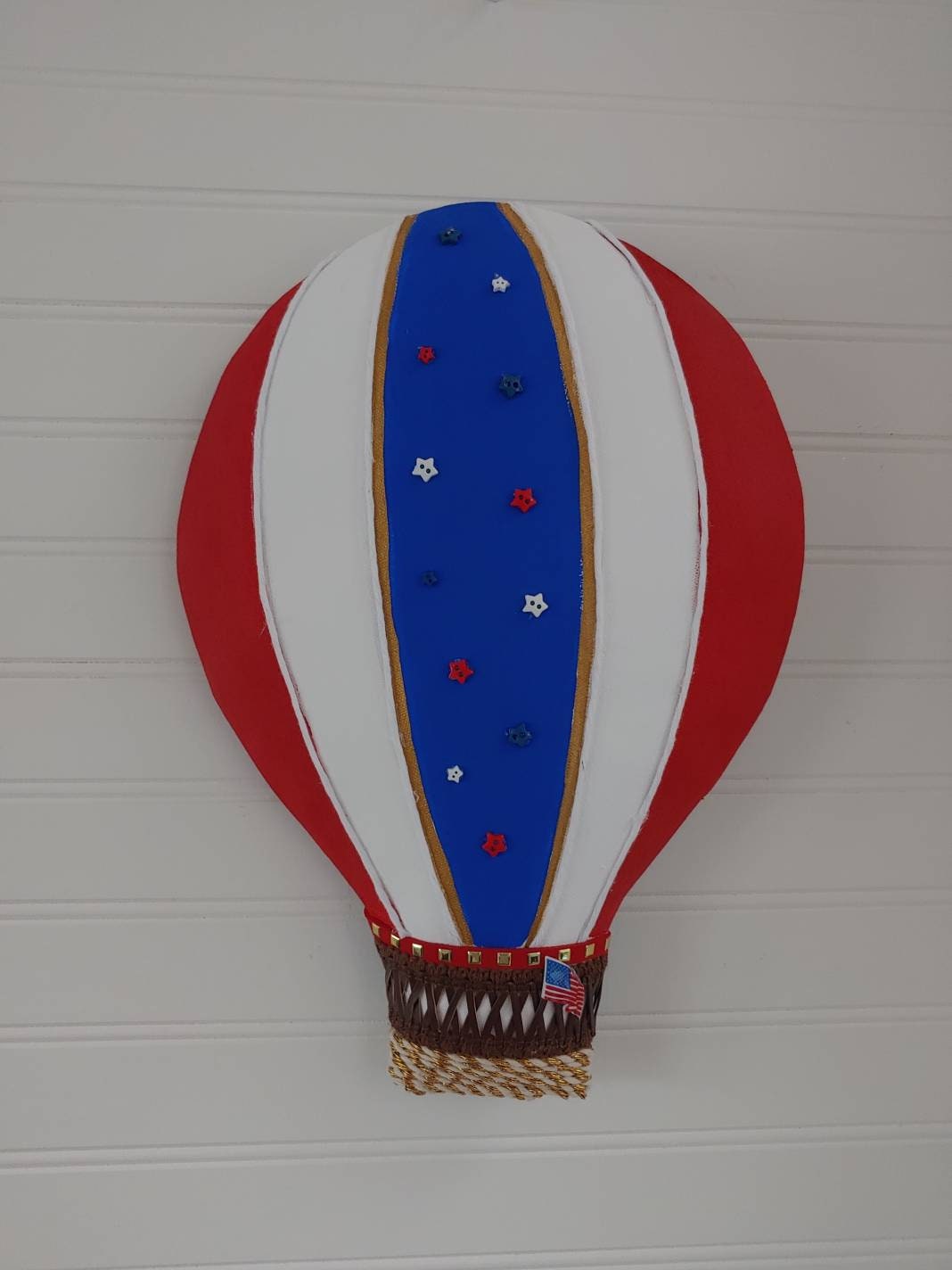 Patriotic Hot Air Balloon Wreath Attachment / Home Décor